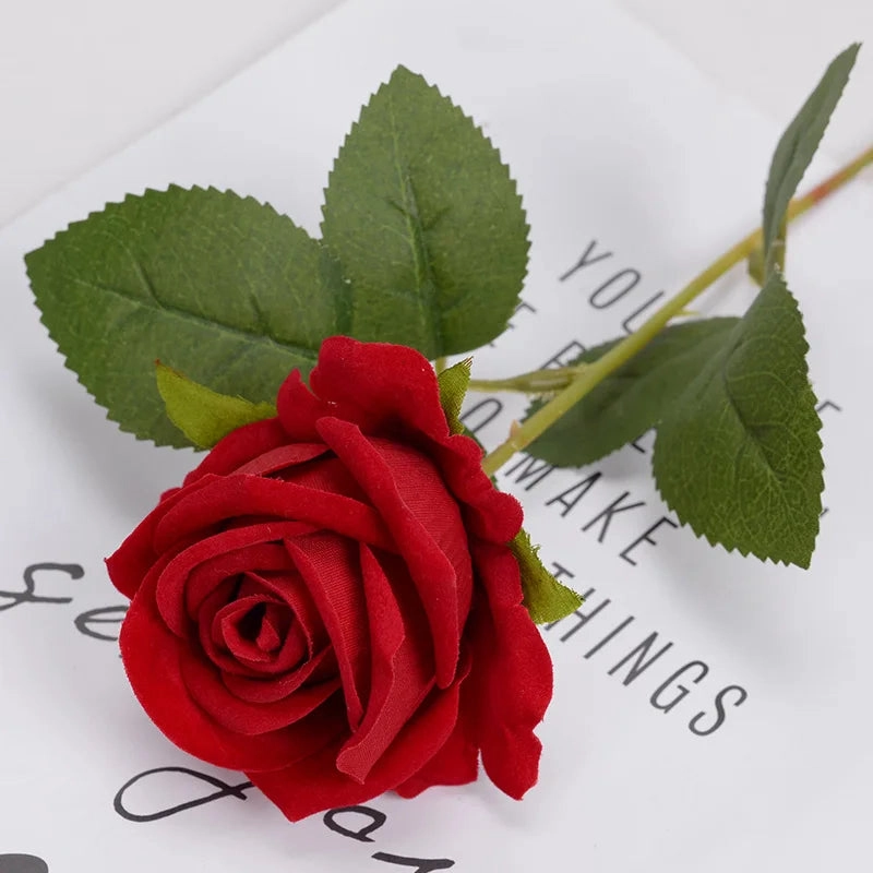 3/5/10/20pcs Roses Artificial Flowers Real Touch Red Roses Decor
