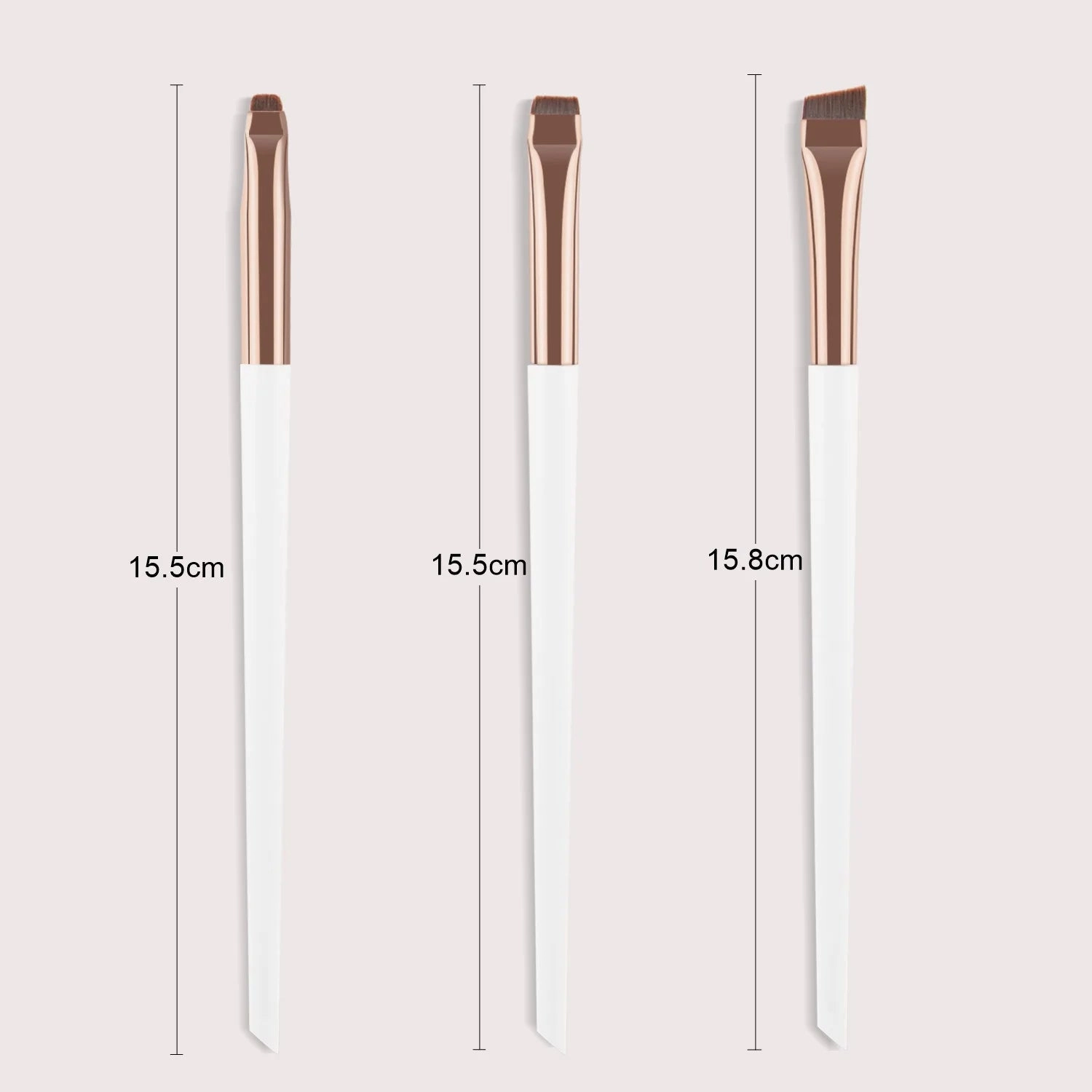3 Pcs Edge Eyeliner Brush Set Ultra-Thin Makeup Tools