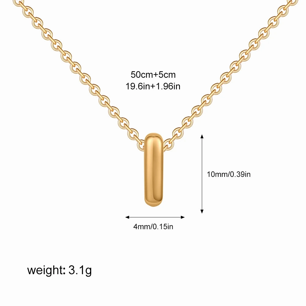 3D Bubble Initial A-Z Alphabet Mini Necklace Gold Plated
