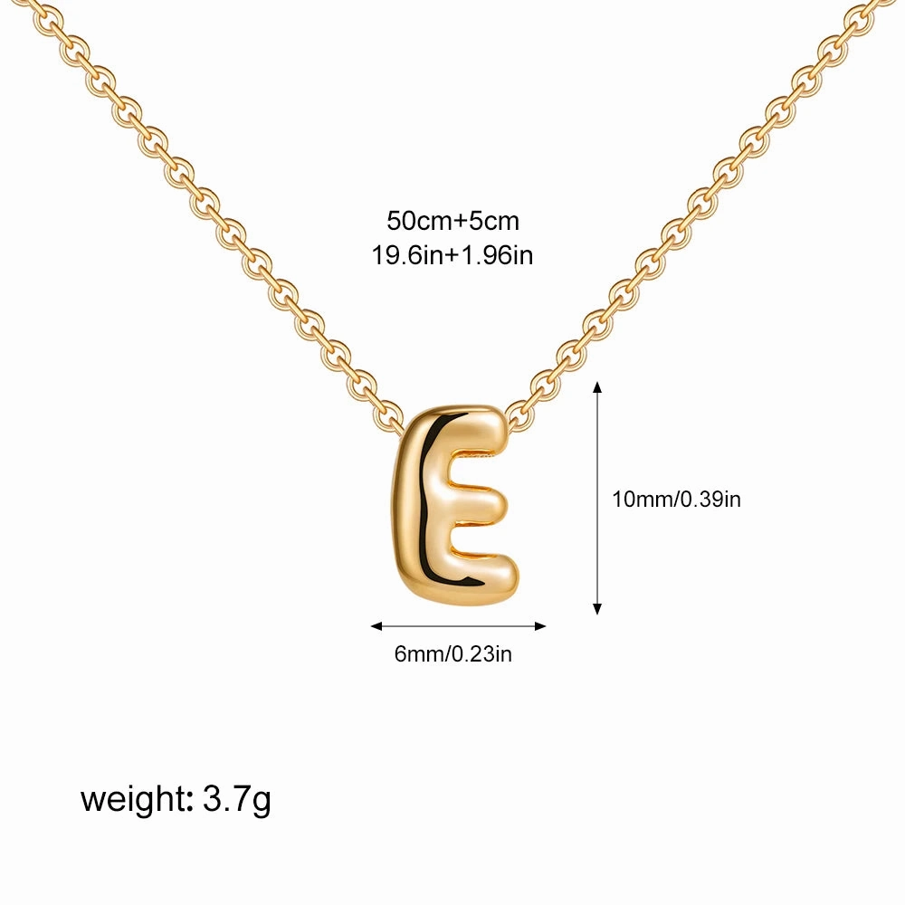 3D Bubble Initial A-Z Alphabet Mini Necklace Gold Plated