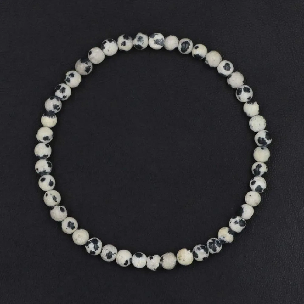 4mm Natural Stone Lapis Lazuli Bead Stretch Bracelet for All