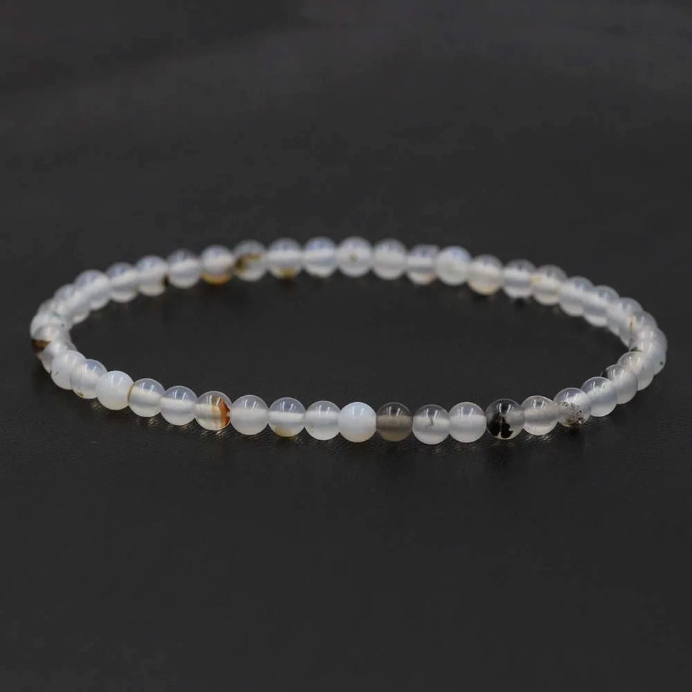 4mm Natural Stone Lapis Lazuli Bead Stretch Bracelet for All