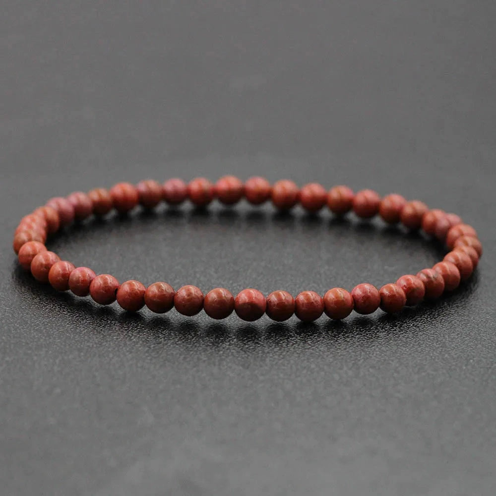 4mm Natural Stone Lapis Lazuli Bead Stretch Bracelet for All