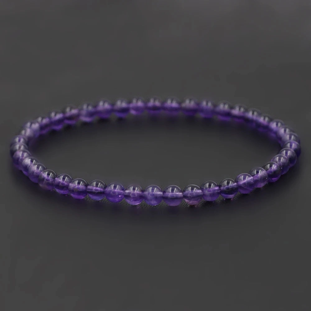 4mm Natural Stone Lapis Lazuli Bead Stretch Bracelet for All