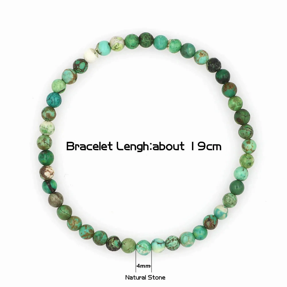 4mm Natural Stone Lapis Lazuli Bead Stretch Bracelet for All
