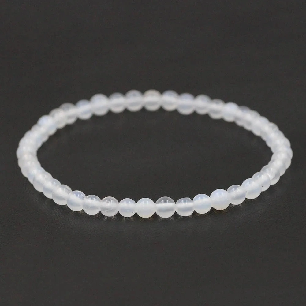 4mm Natural Stone Lapis Lazuli Bead Stretch Bracelet for All