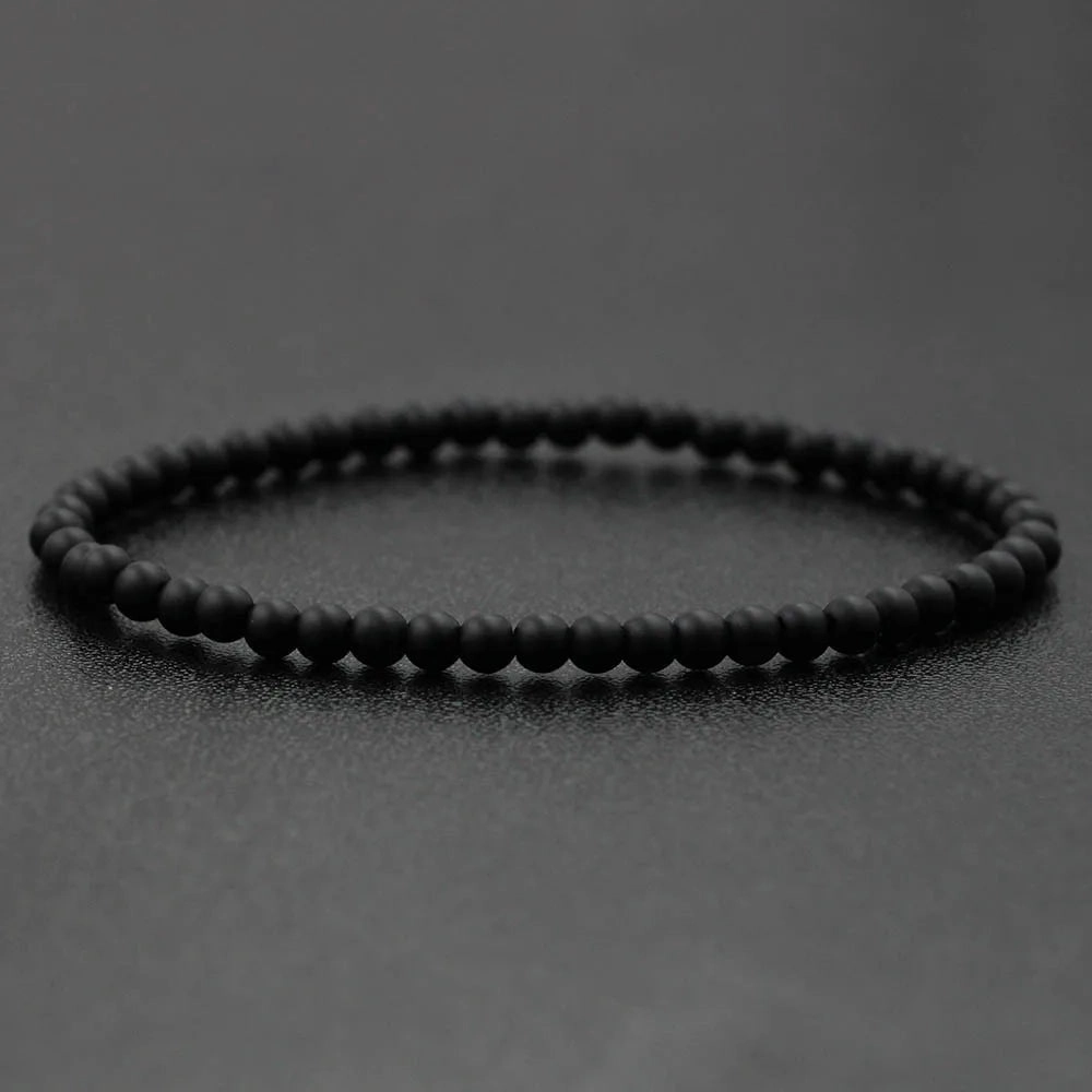 4mm Natural Stone Lapis Lazuli Bead Stretch Bracelet for All