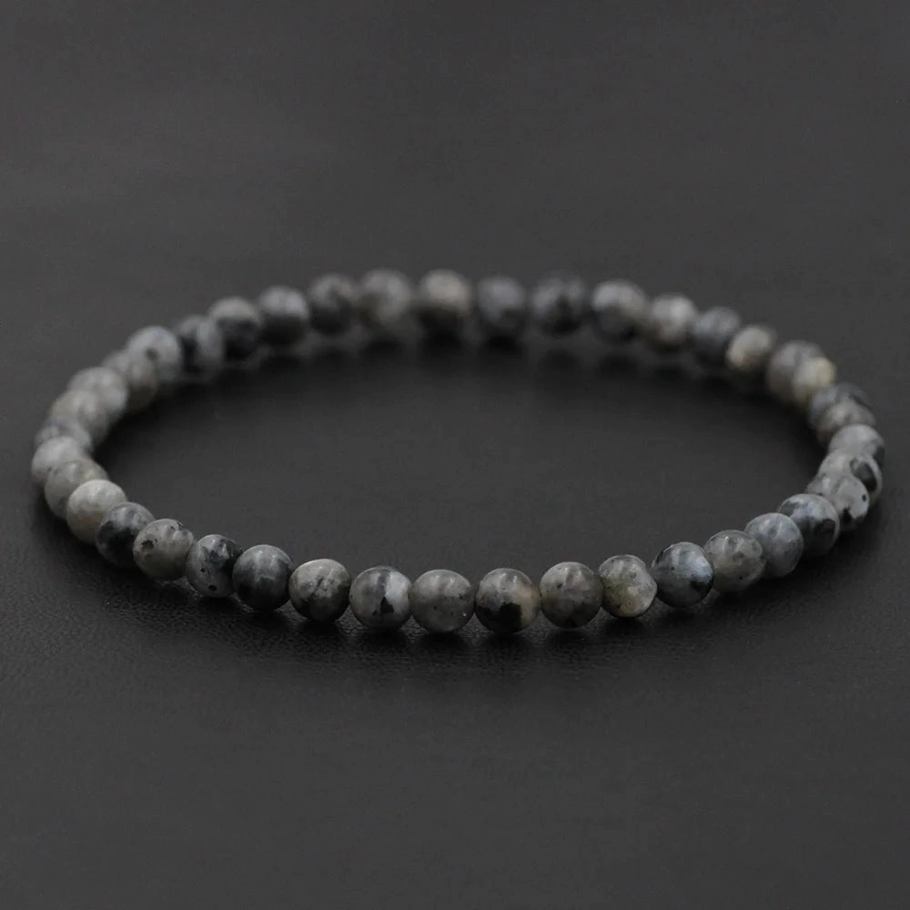 4mm Natural Stone Lapis Lazuli Bead Stretch Bracelet for All