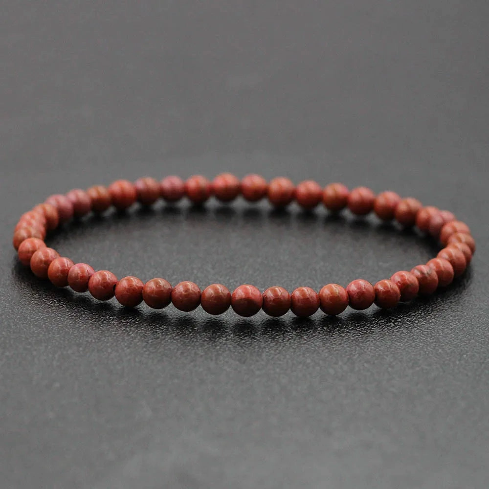 4mm Natural Stone Lapis Lazuli Bead Stretch Bracelet for All