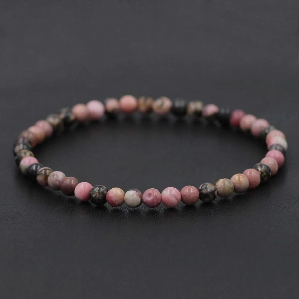 4mm Natural Stone Lapis Lazuli Bead Stretch Bracelet for All