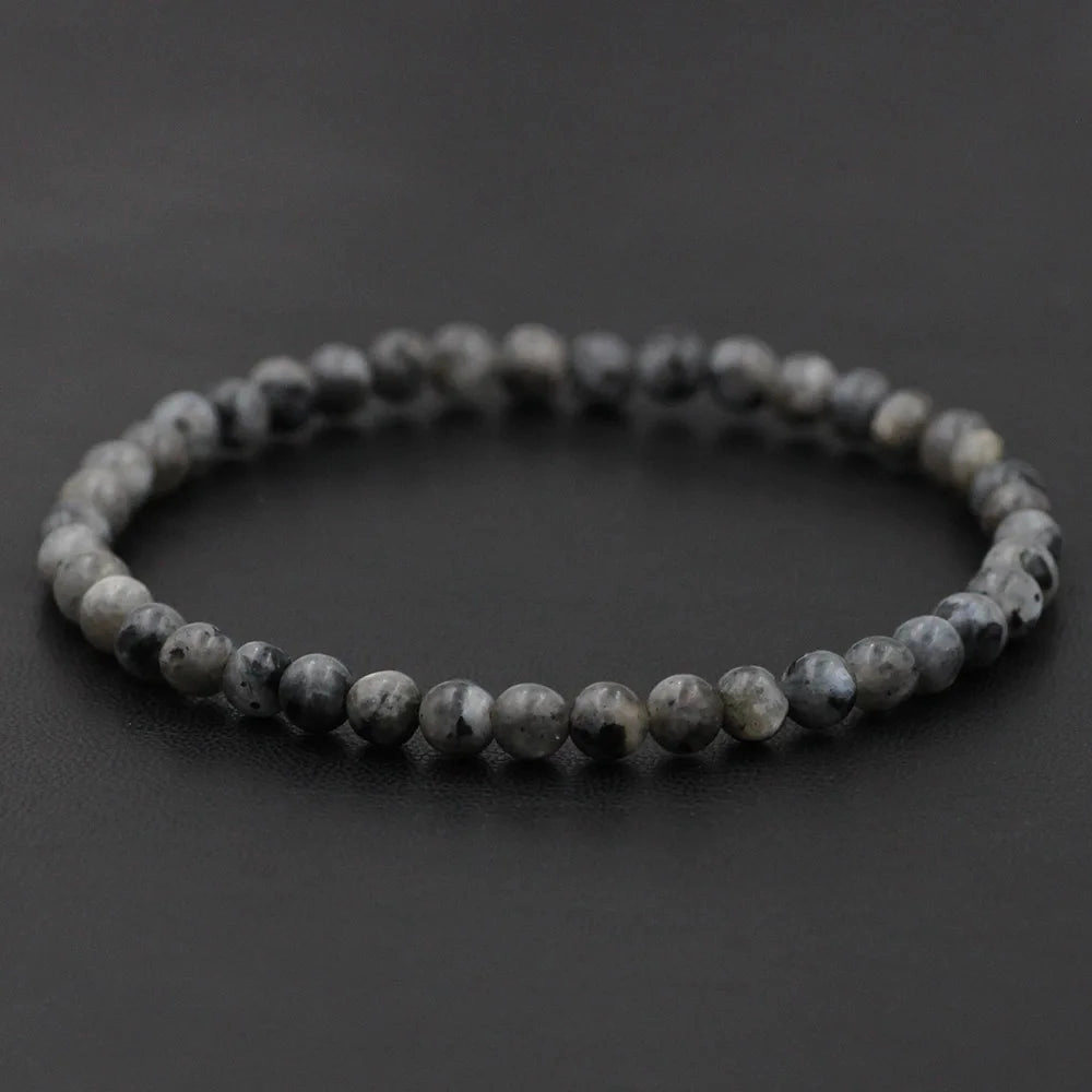 4mm Natural Stone Lapis Lazuli Bead Stretch Bracelet for All