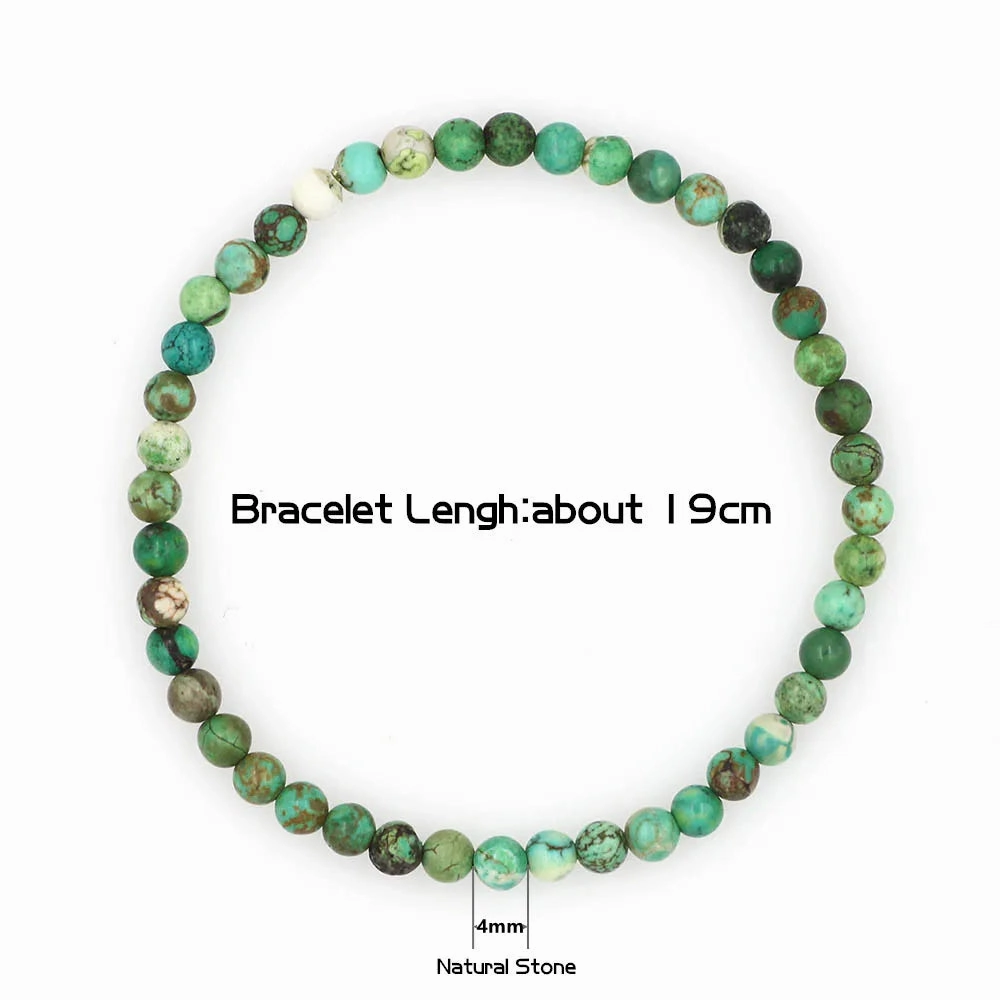 4mm Natural Stone Lapis Lazuli Bead Stretch Bracelet for All