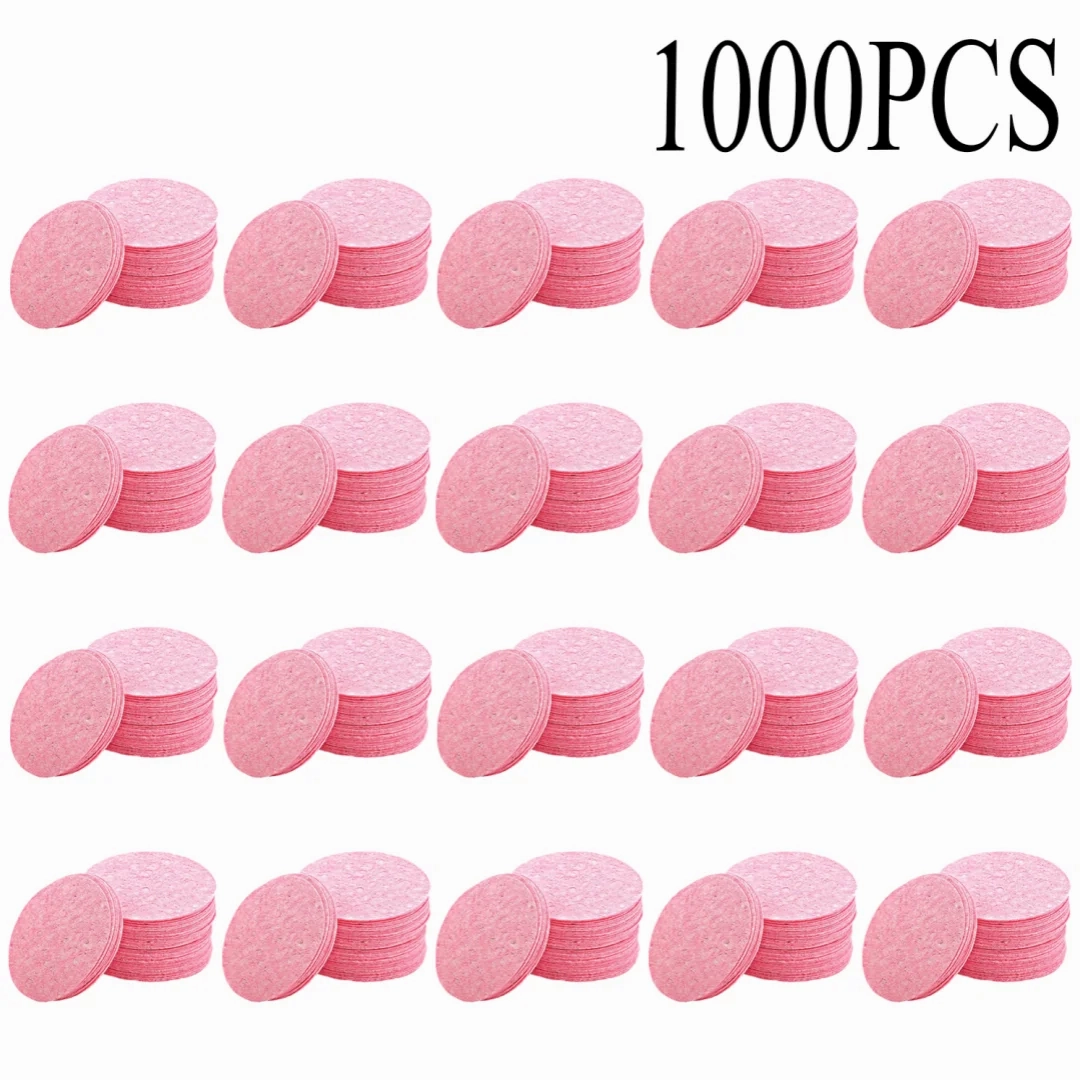 50-1000PCS Compress Face Wash Puff Natural Wood Pulp Sponge