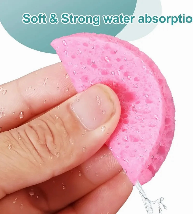 50-1000PCS Compress Face Wash Puff Natural Wood Pulp Sponge