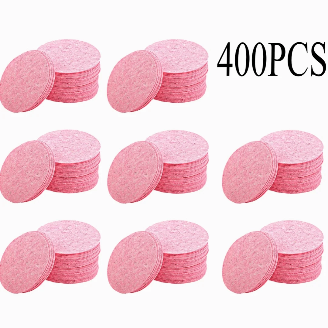 50-1000PCS Compress Face Wash Puff Natural Wood Pulp Sponge