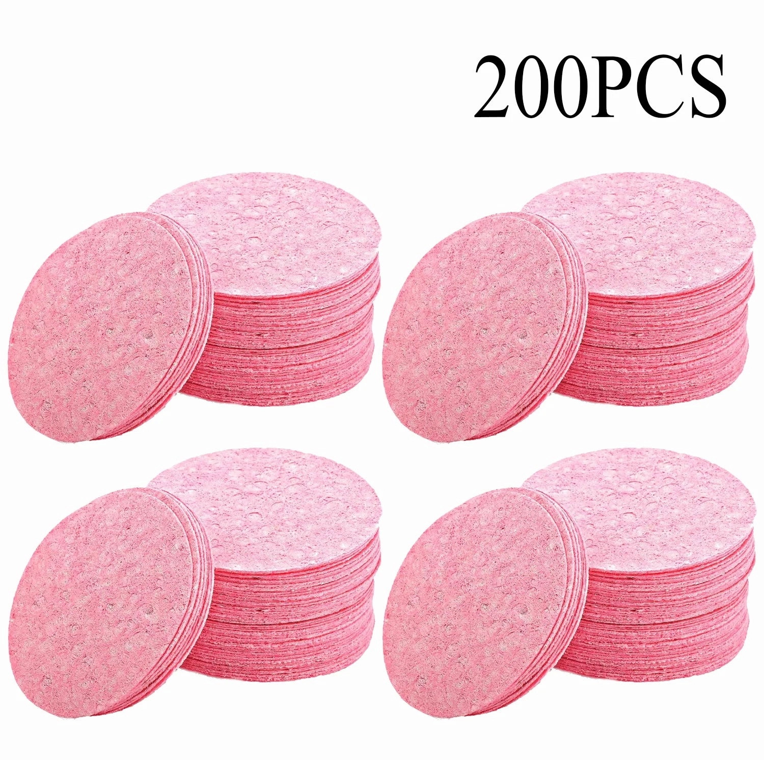 50-1000PCS Compress Face Wash Puff Natural Wood Pulp Sponge