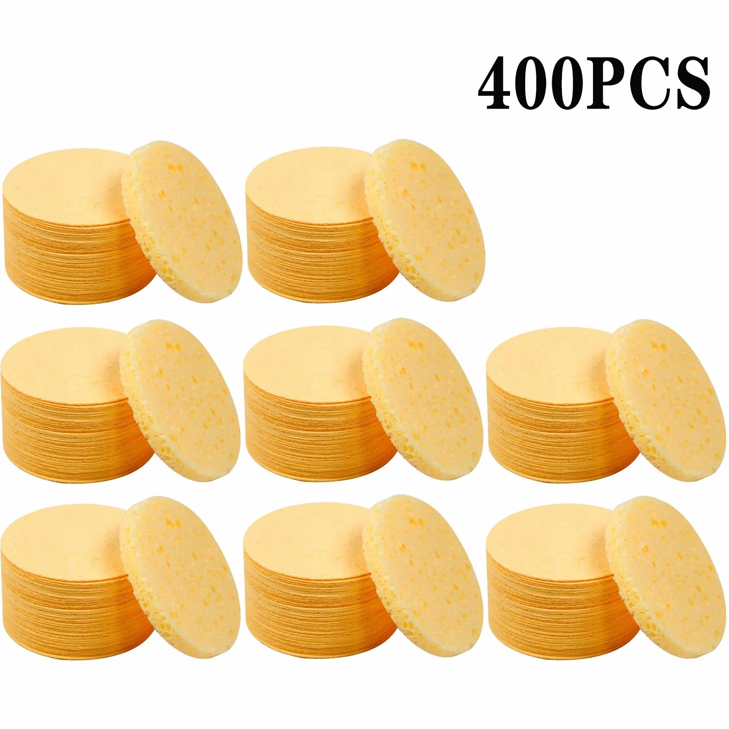 50-1000PCS Compress Face Wash Puff Natural Wood Pulp Sponge