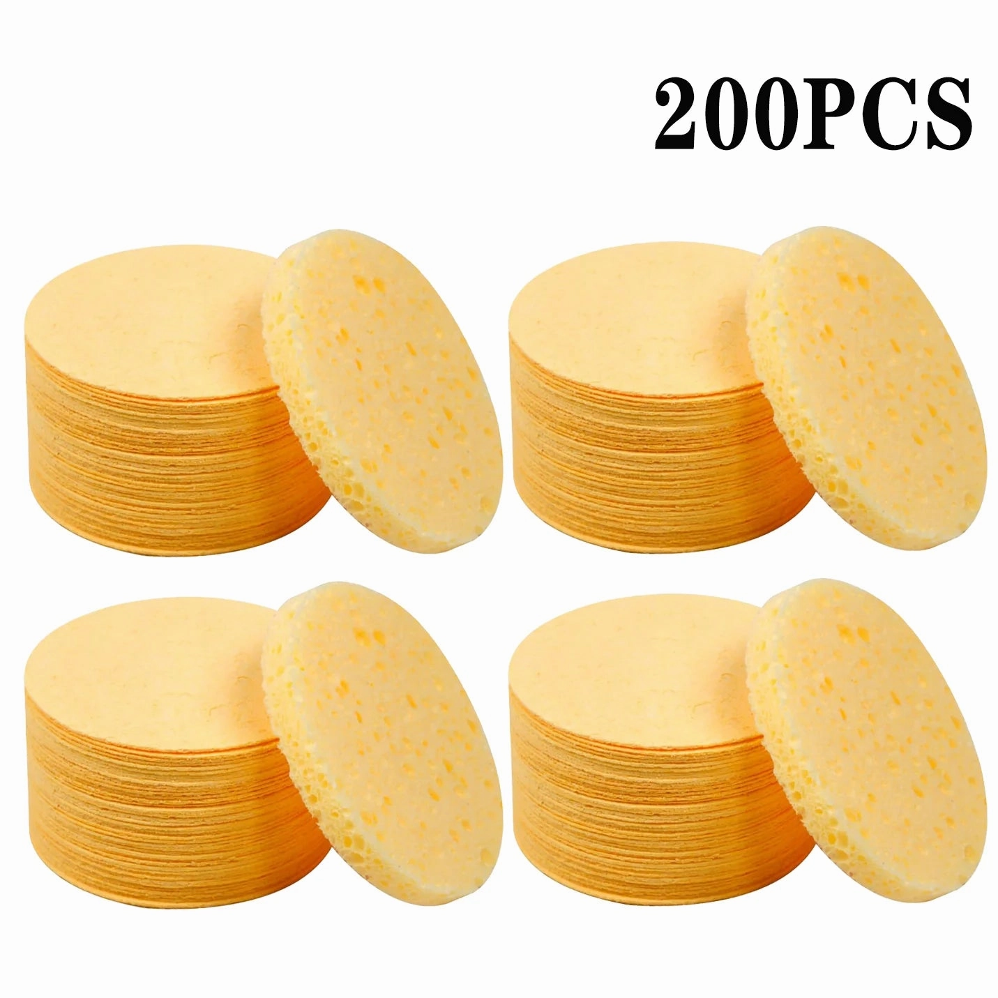 50-1000PCS Compress Face Wash Puff Natural Wood Pulp Sponge