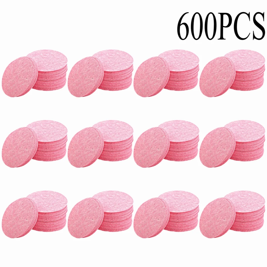 50-1000PCS Compress Face Wash Puff Natural Wood Pulp Sponge