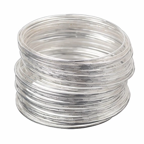 50 Bulk Silver Color Ultrathin Hoop Bangle Bracelet Cuff