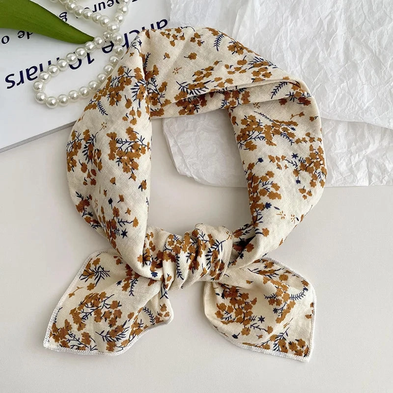 55cm Laies Headband Cotton Linen Square Scarf for Women