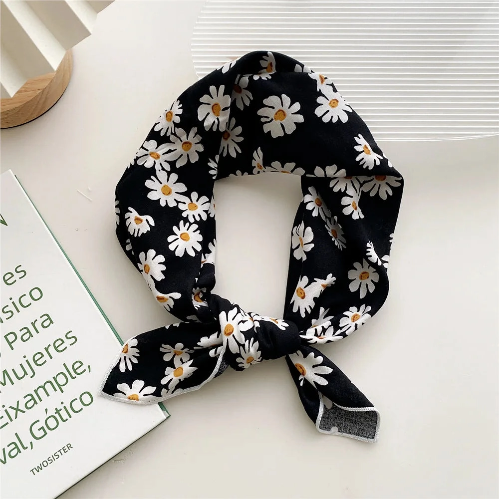 55cm Laies Headband Cotton Linen Square Scarf for Women