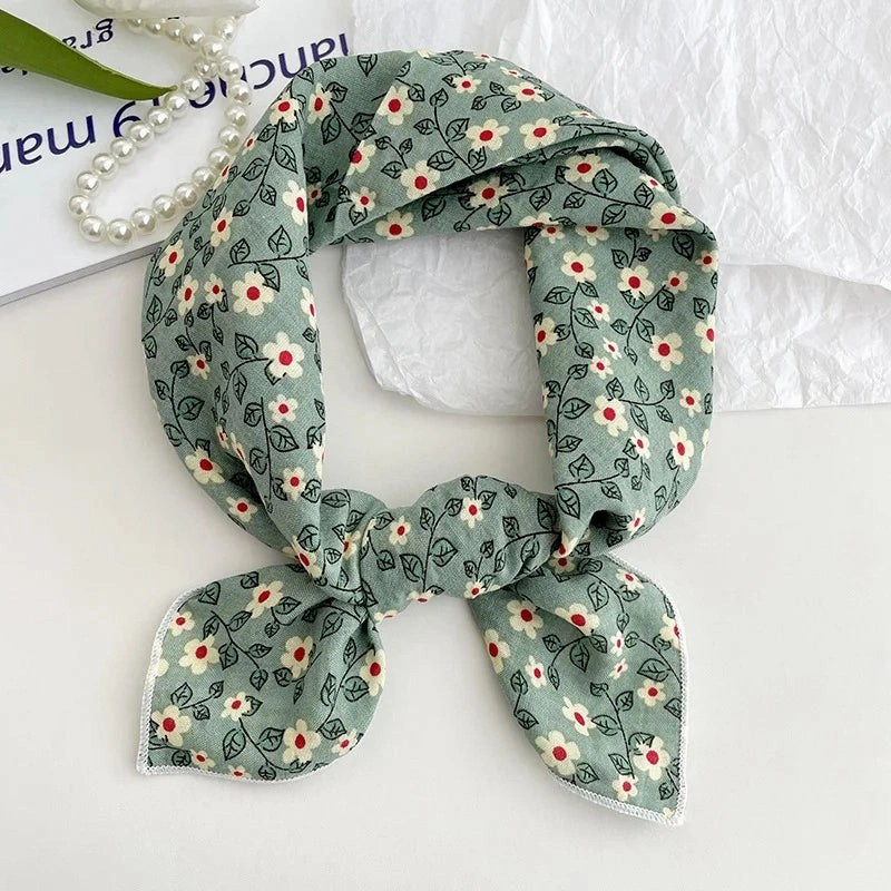 55cm Laies Headband Cotton Linen Square Scarf for Women