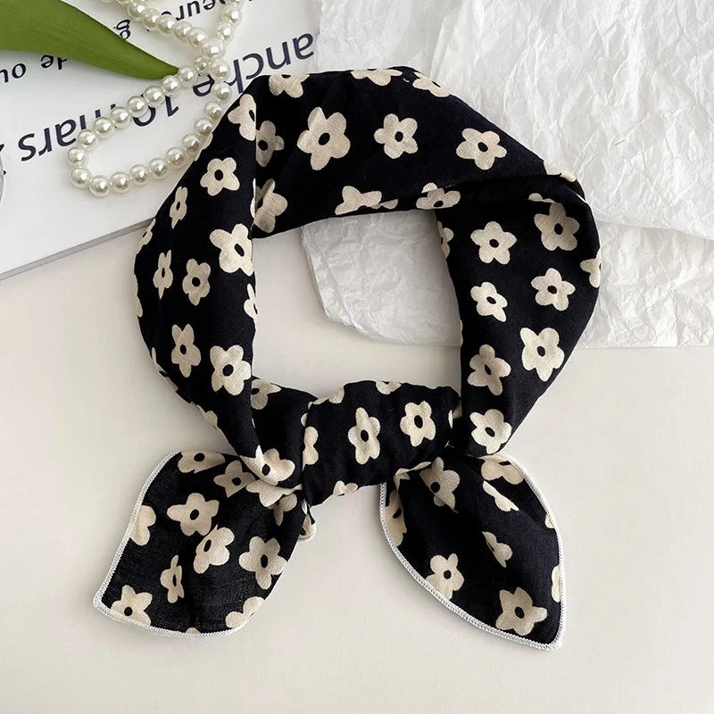55cm Laies Headband Cotton Linen Square Scarf for Women