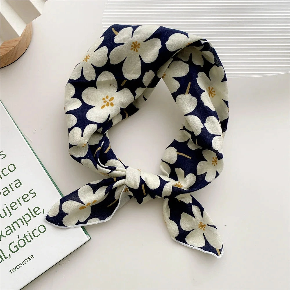 55cm Laies Headband Cotton Linen Square Scarf for Women