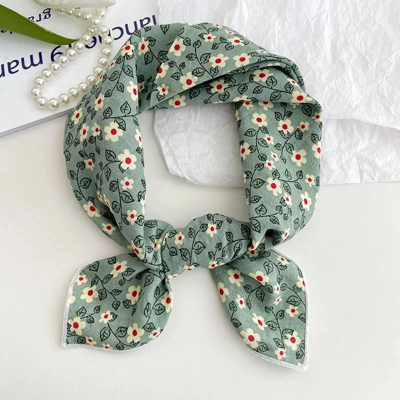 55cm Laies Headband Cotton Linen Square Scarf for Women