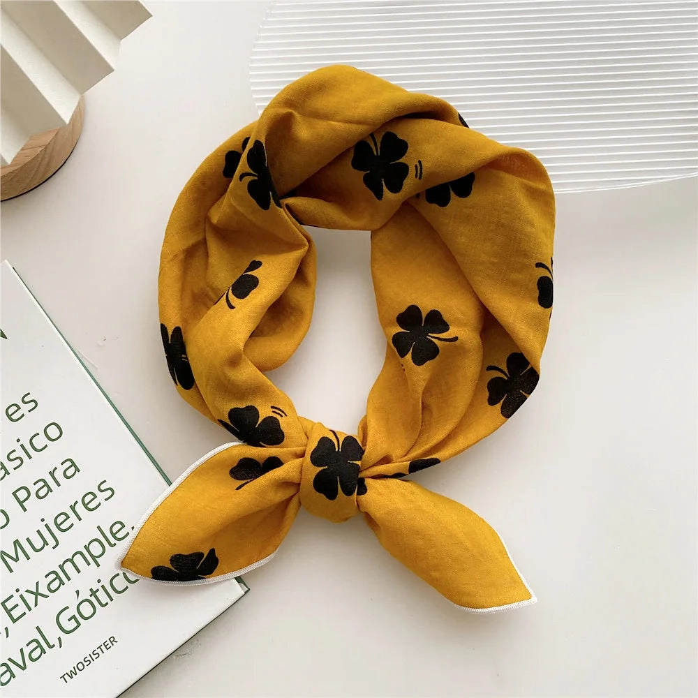 55cm Laies Headband Cotton Linen Square Scarf for Women