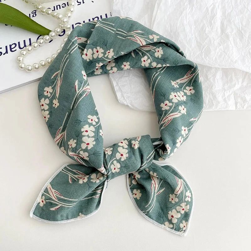 55cm Laies Headband Cotton Linen Square Scarf for Women