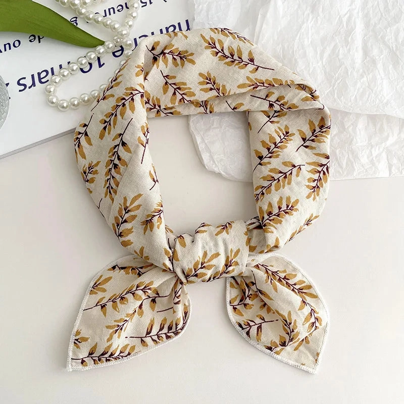 55cm Laies Headband Cotton Linen Square Scarf for Women