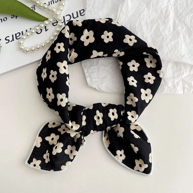 55cm Laies Headband Cotton Linen Square Scarf for Women