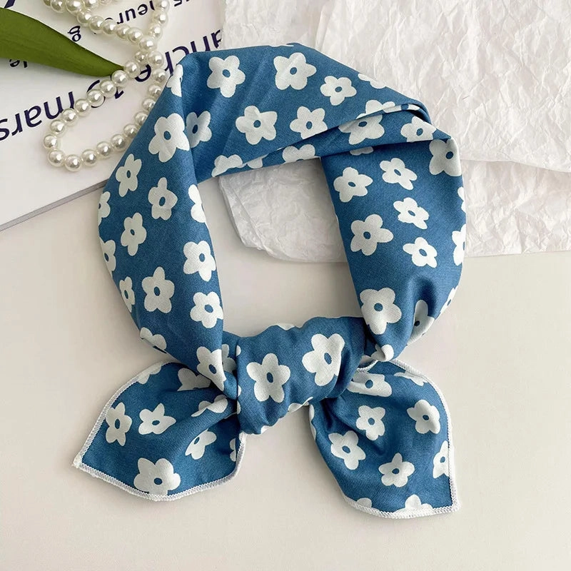 55cm Laies Headband Cotton Linen Square Scarf for Women