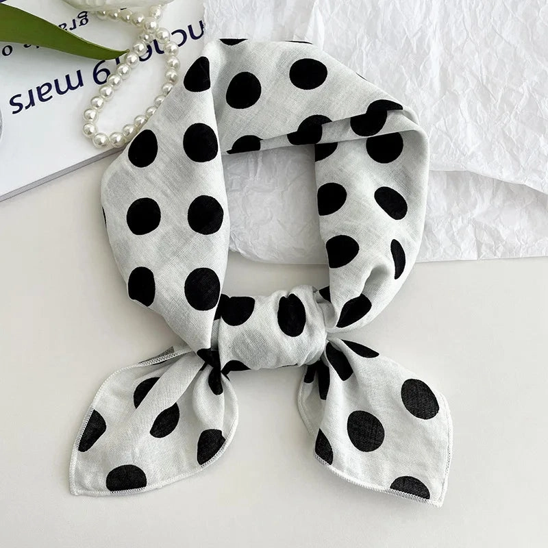 55cm Laies Headband Cotton Linen Square Scarf for Women