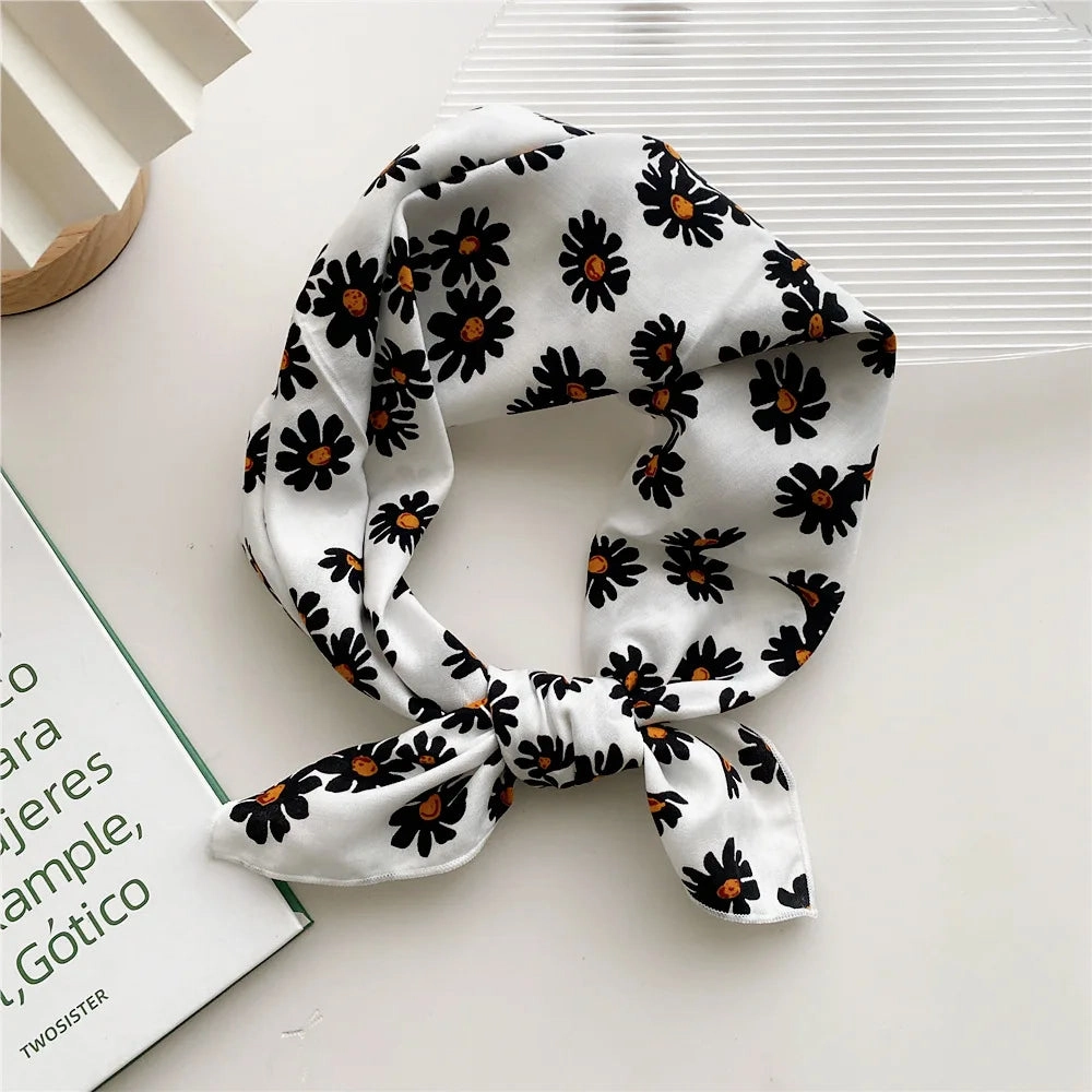 55cm Laies Headband Cotton Linen Square Scarf for Women