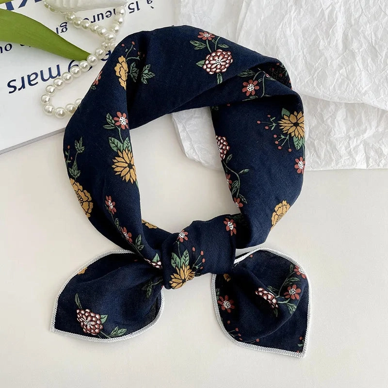 55cm Laies Headband Cotton Linen Square Scarf for Women