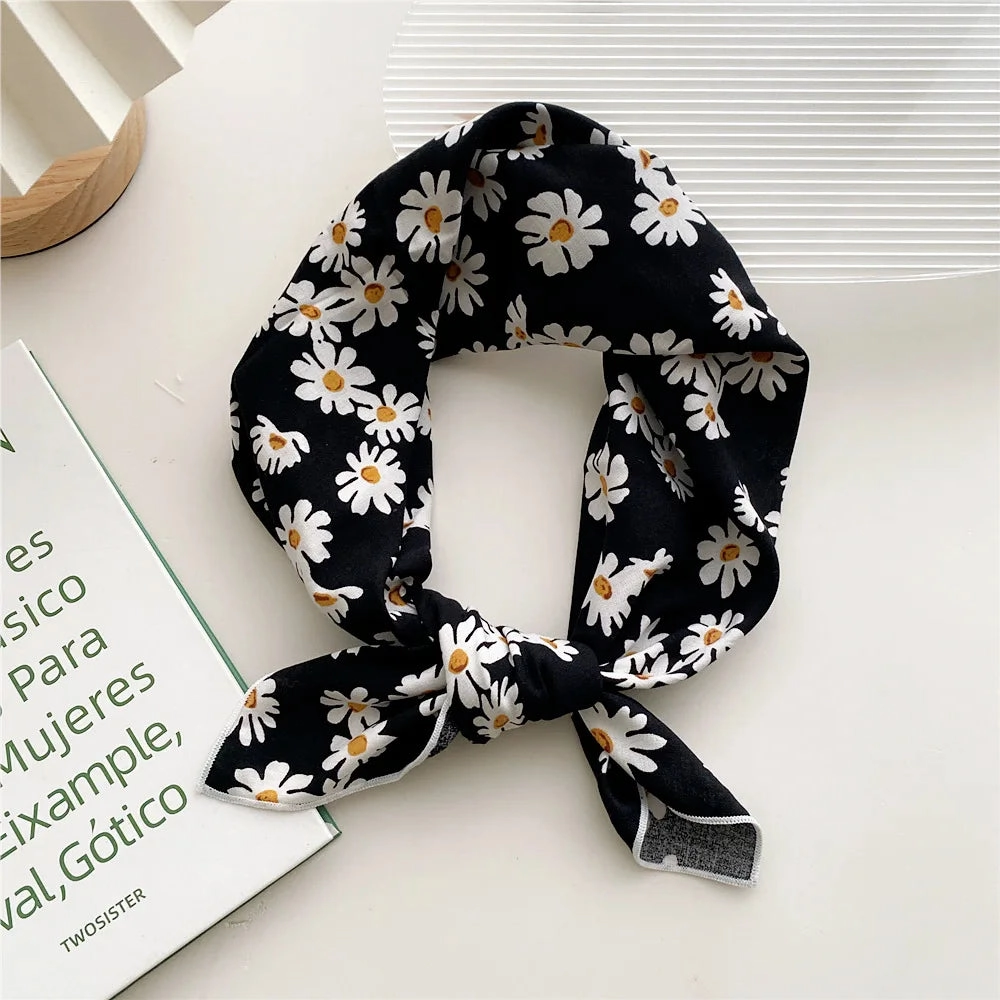 55cm Laies Headband Cotton Linen Square Scarf for Women