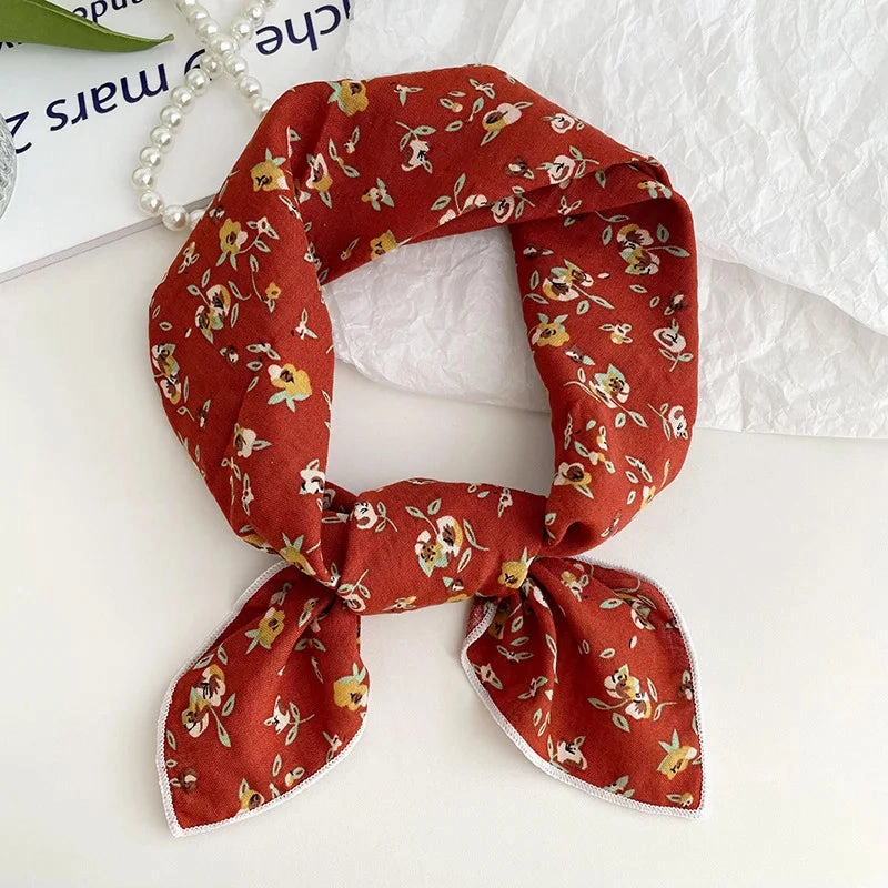 55cm Laies Headband Cotton Linen Square Scarf for Women