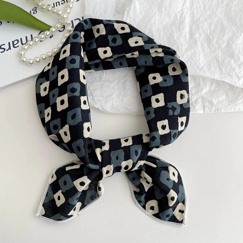 55cm Laies Headband Cotton Linen Square Scarf for Women