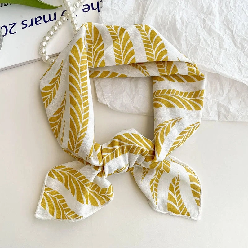 55cm Laies Headband Cotton Linen Square Scarf for Women