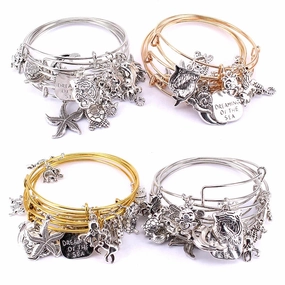 5pcs Bangle Set Wire Bracelets for Women Mixed Marine Life