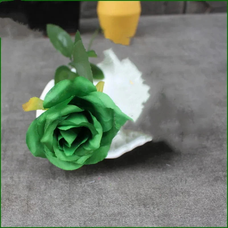 5pcs Silk Black Rose Artificial Flower Heads For Home Decor