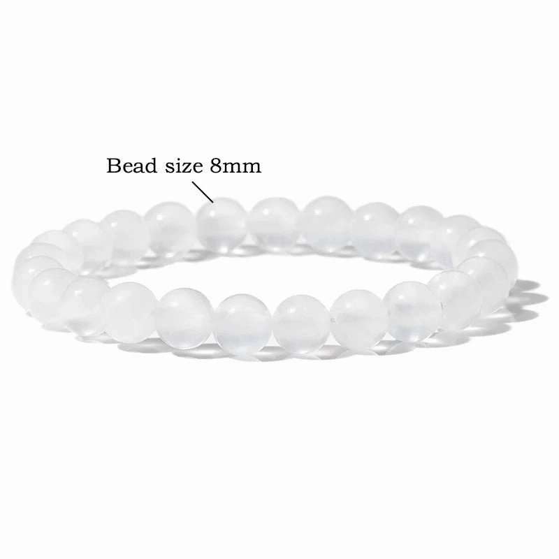 6/8/10MM Gypsum Stone Stretch Bracelet Healing Gift For Women