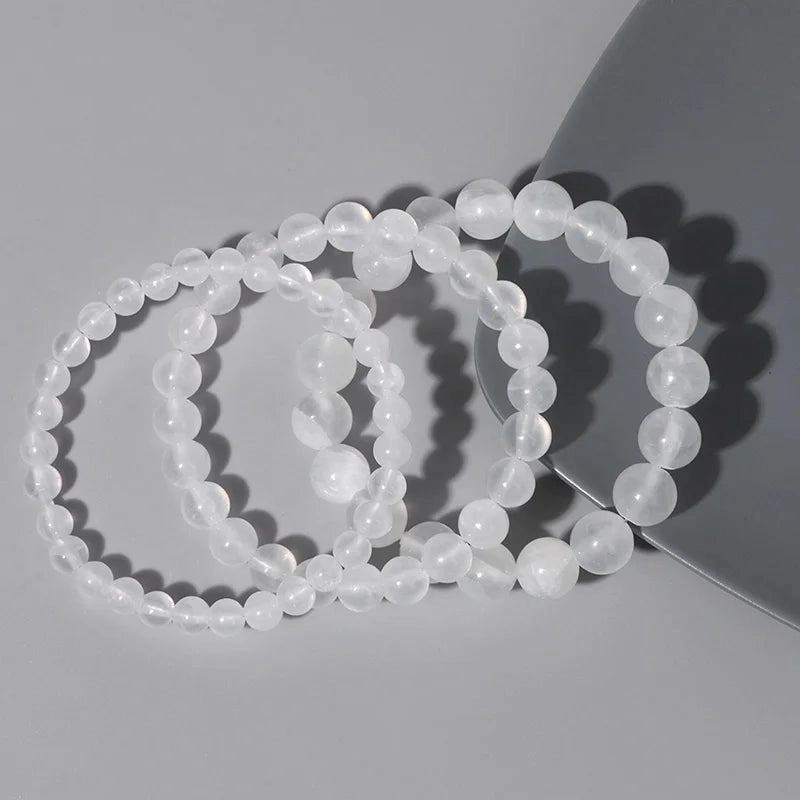 6/8/10MM Gypsum Stone Stretch Bracelet Healing Gift For Women
