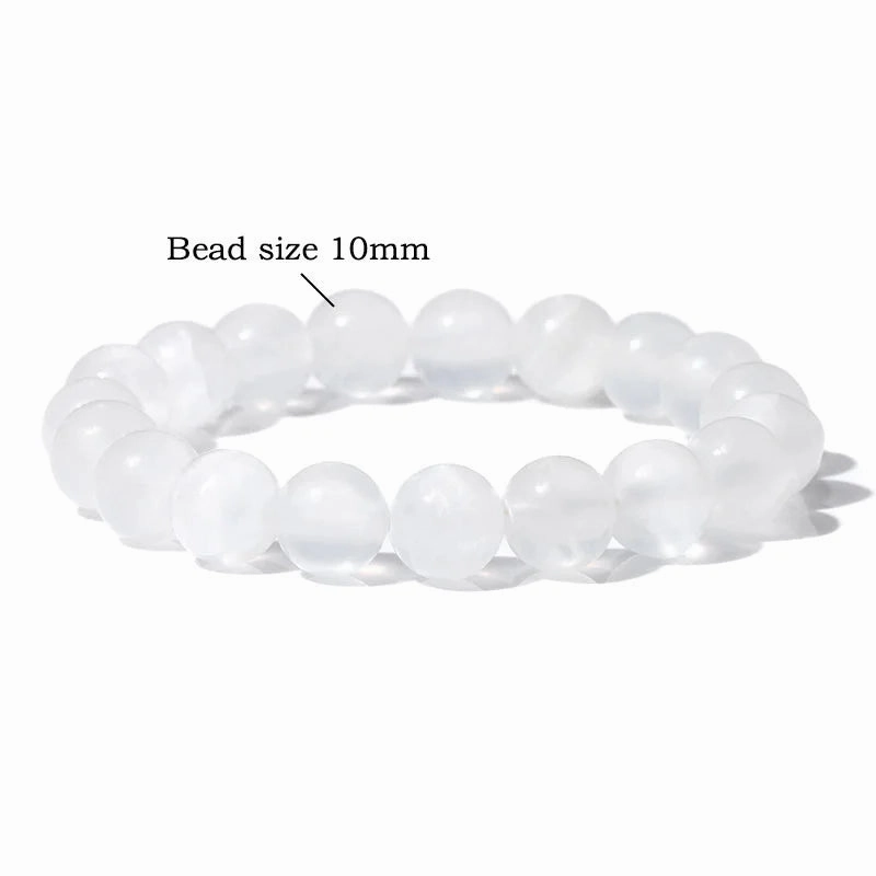 6/8/10MM Gypsum Stone Stretch Bracelet Healing Gift For Women