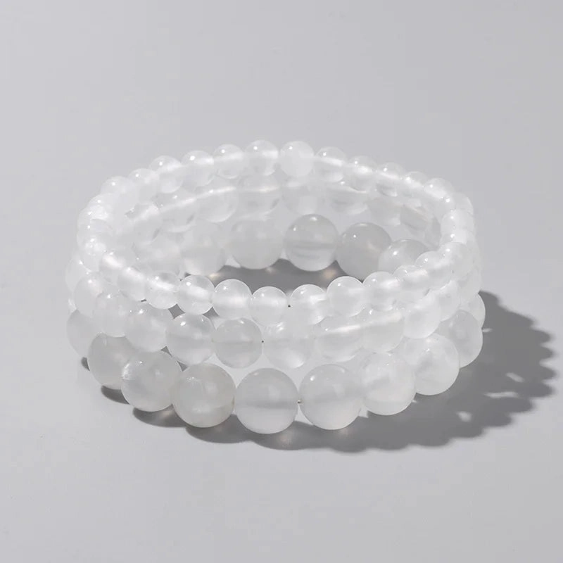 6/8/10MM Gypsum Stone Stretch Bracelet Healing Gift For Women