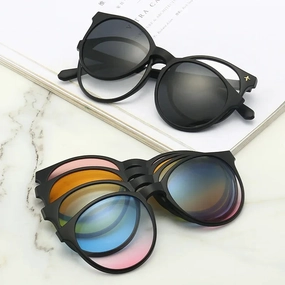 6 In 1 Custom Polarized Magnetic Clip On Sunglasses