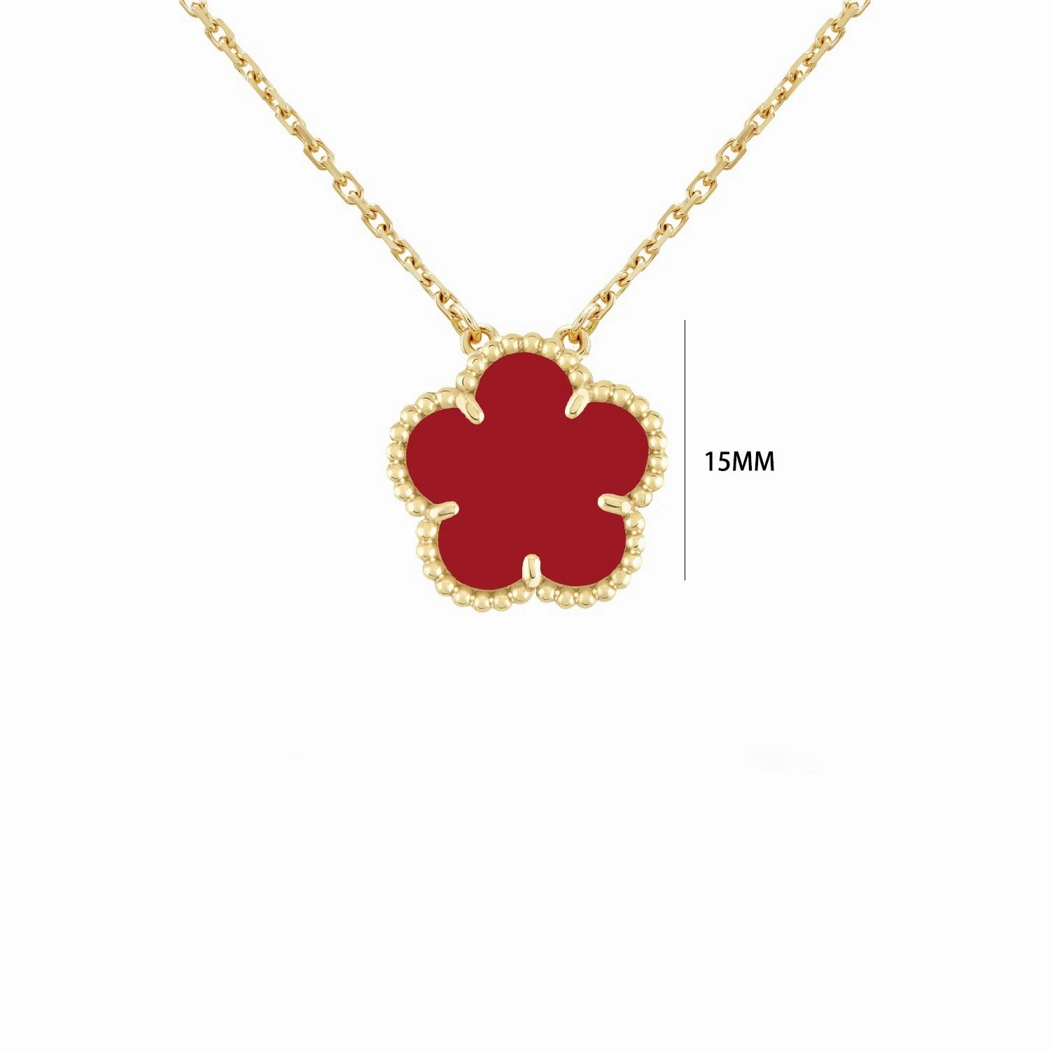 7 Colors Classic Five-Leaf Flower Pendant Necklace Natural Stones Clover Choker for Women Daily Wear Jewelry